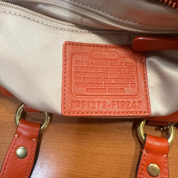 Coach Vibrant Orange Leather Satchel - Picture 5 of 8